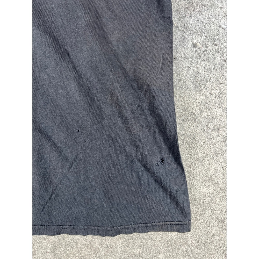 VTG Cycle Club Biker T Shirt Sz XL Black Orange Lightning AOP Graphic Faded Tee - Picture 6 of 11